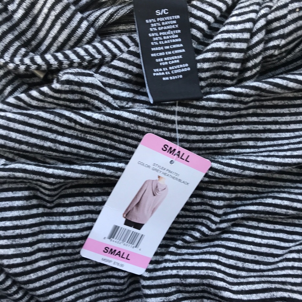 PREMISE Gray Black Striped Lightweight Hoodie